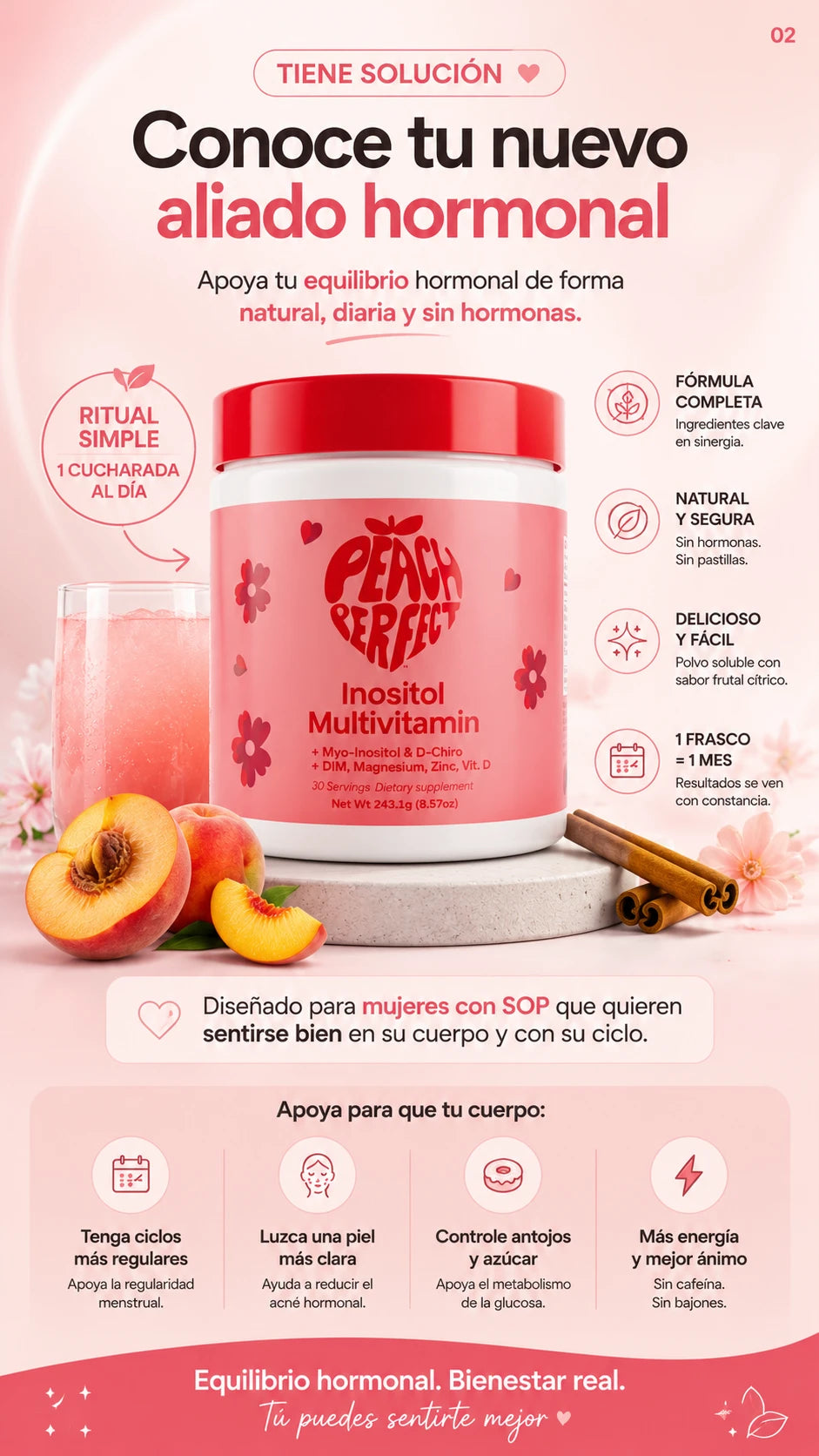 Peach Perfect Inositol Multivitamínico